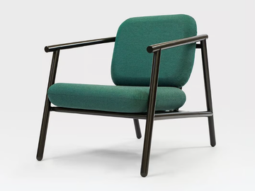 FRANCIS - Armchair in fabric and steel with armrests by Liqui Contracts - view 2
